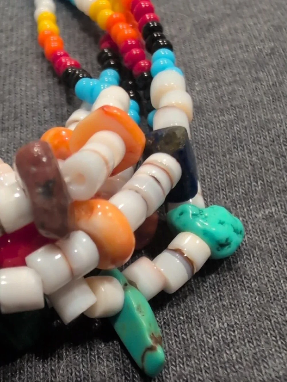 Multi-Strand Turquoise & White Beaded Bracelet